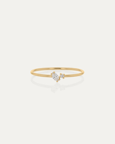 SARAH & SEBASTIAN Petite Fine Gossamer Ring in Yellow Gold — front view
