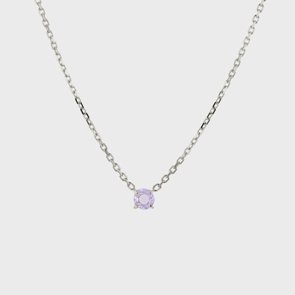 Amethyst Birthstone Initial Charm Necklace — EF Collection®