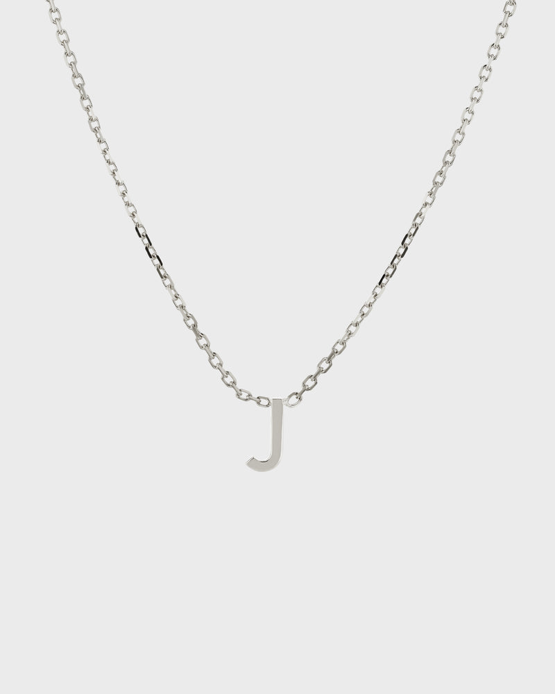 Couples Initial Necklace, 14K White Gold, Double Initial Heart Necklace |  Namefactory