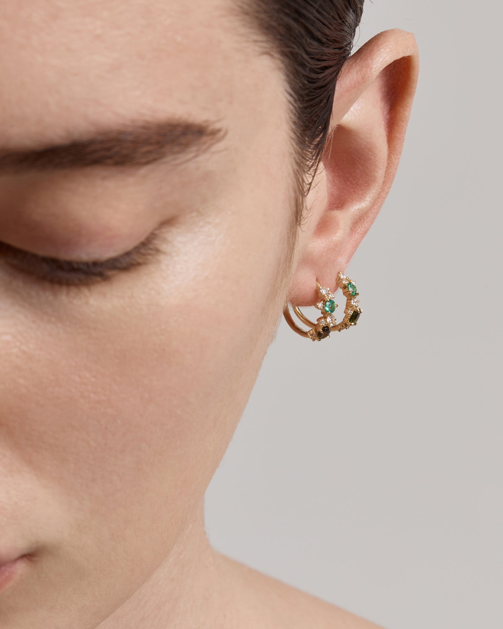 Verdigris Cluster Hoops | Yellow Gold | Sarah & Sebastian – SARAH 