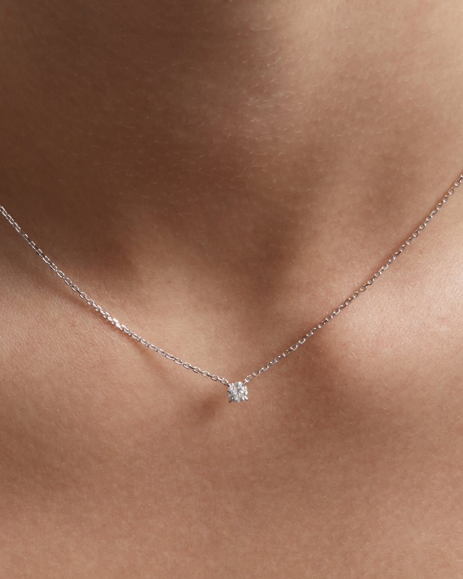 Solitaire Round Diamond Necklace – SARAH SEBASTIAN