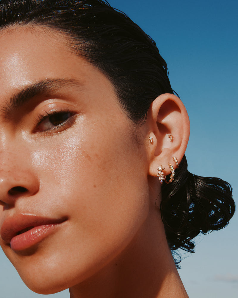 Diamond Verdigris Hoops