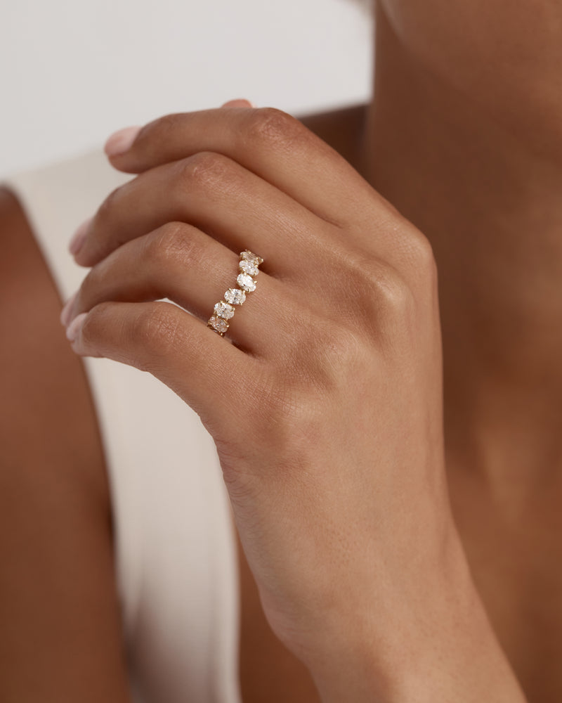 Half Endless Oval Diamond Ring by Sarah & Sebastian