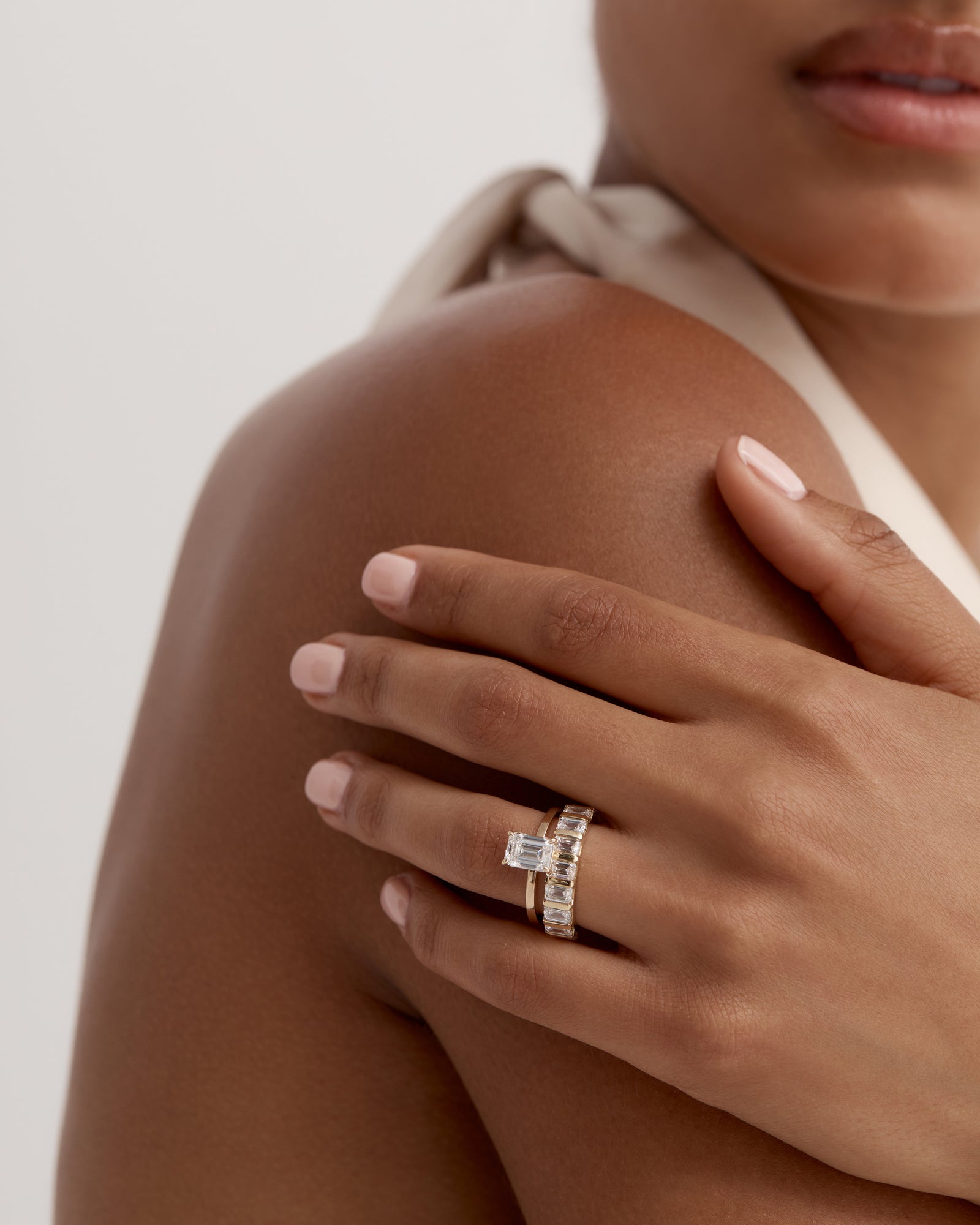 Emerald Diamond Engagement Ring Yellow Gold Sarah Sebastian