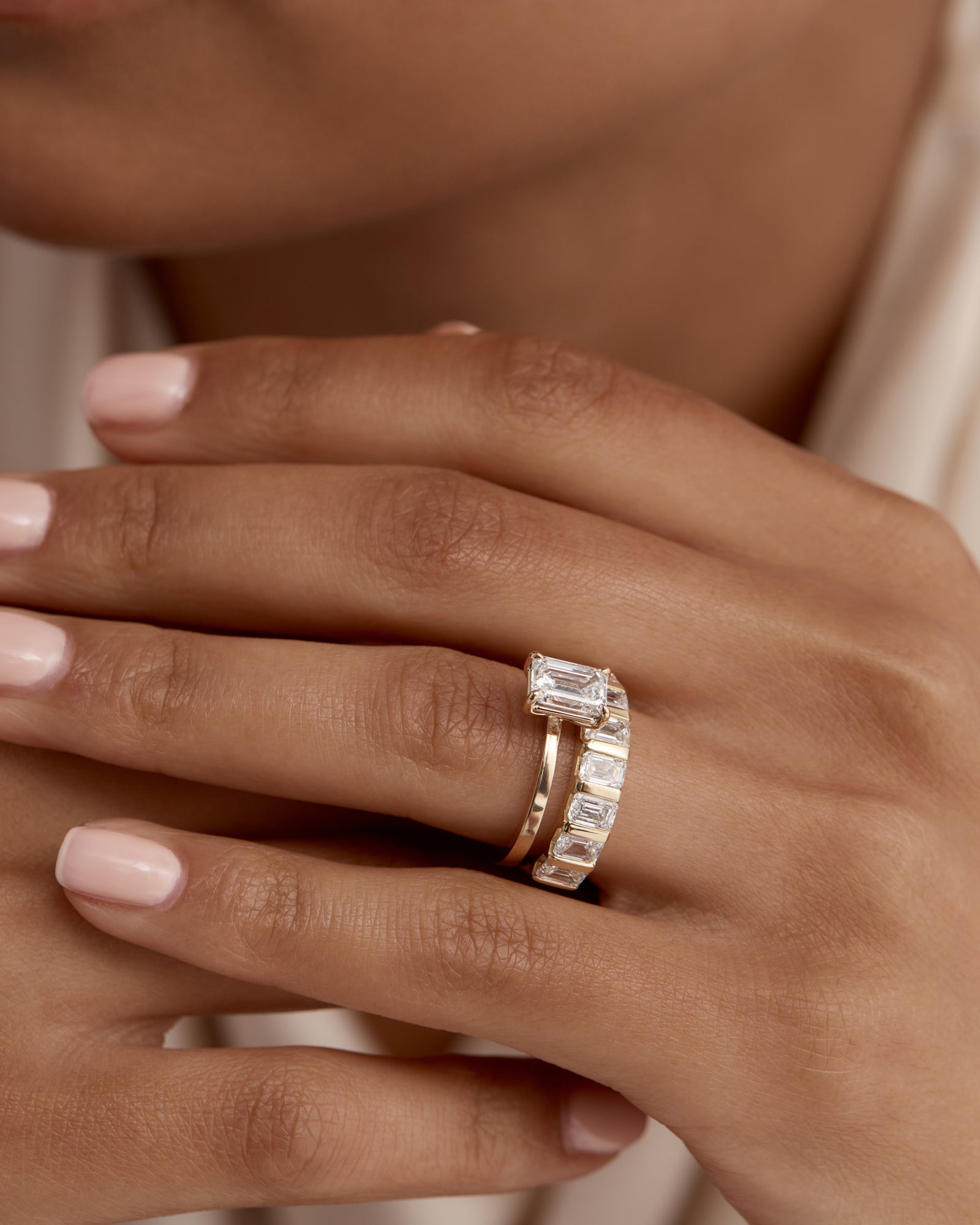 Emerald Diamond Engagement Ring Yellow Gold Sarah Sebastian