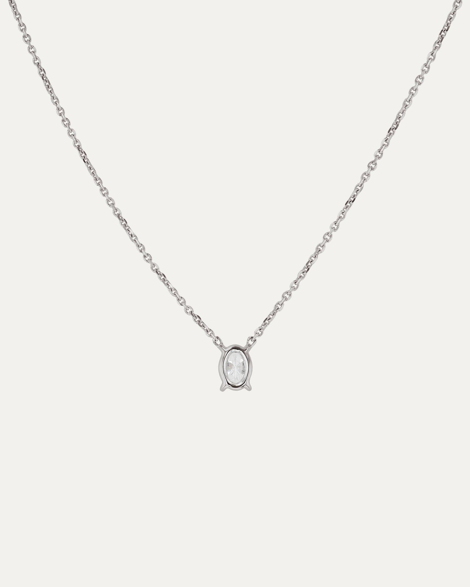 Solitaire Oval Diamond Necklace – SARAH & SEBASTIAN