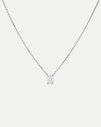 Solitaire Oval Diamond Necklace