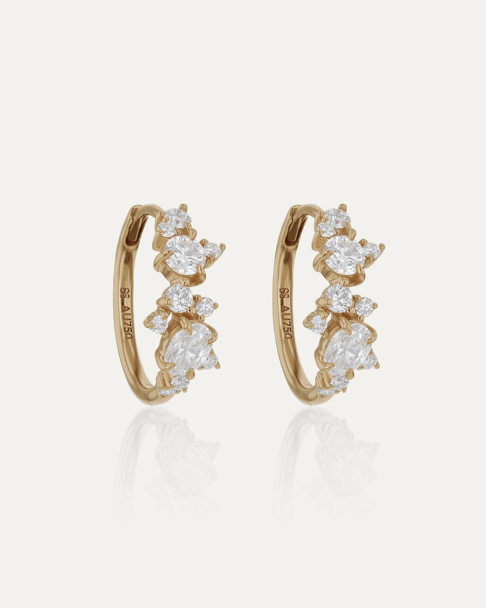 Diamond Verdigris Hoops