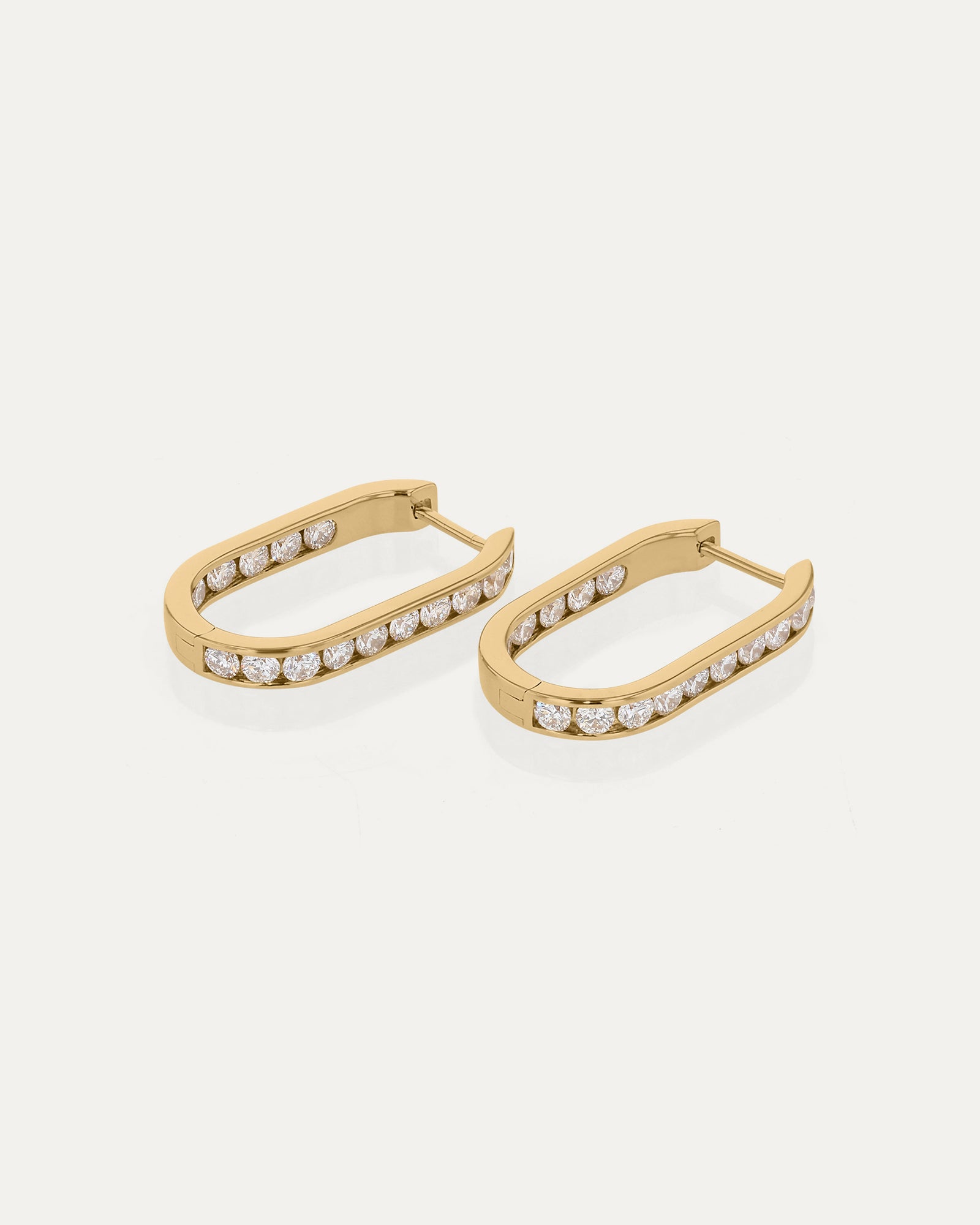Diamond Channel Hoops | Yellow Gold | Sarah & Sebastian – SARAH 