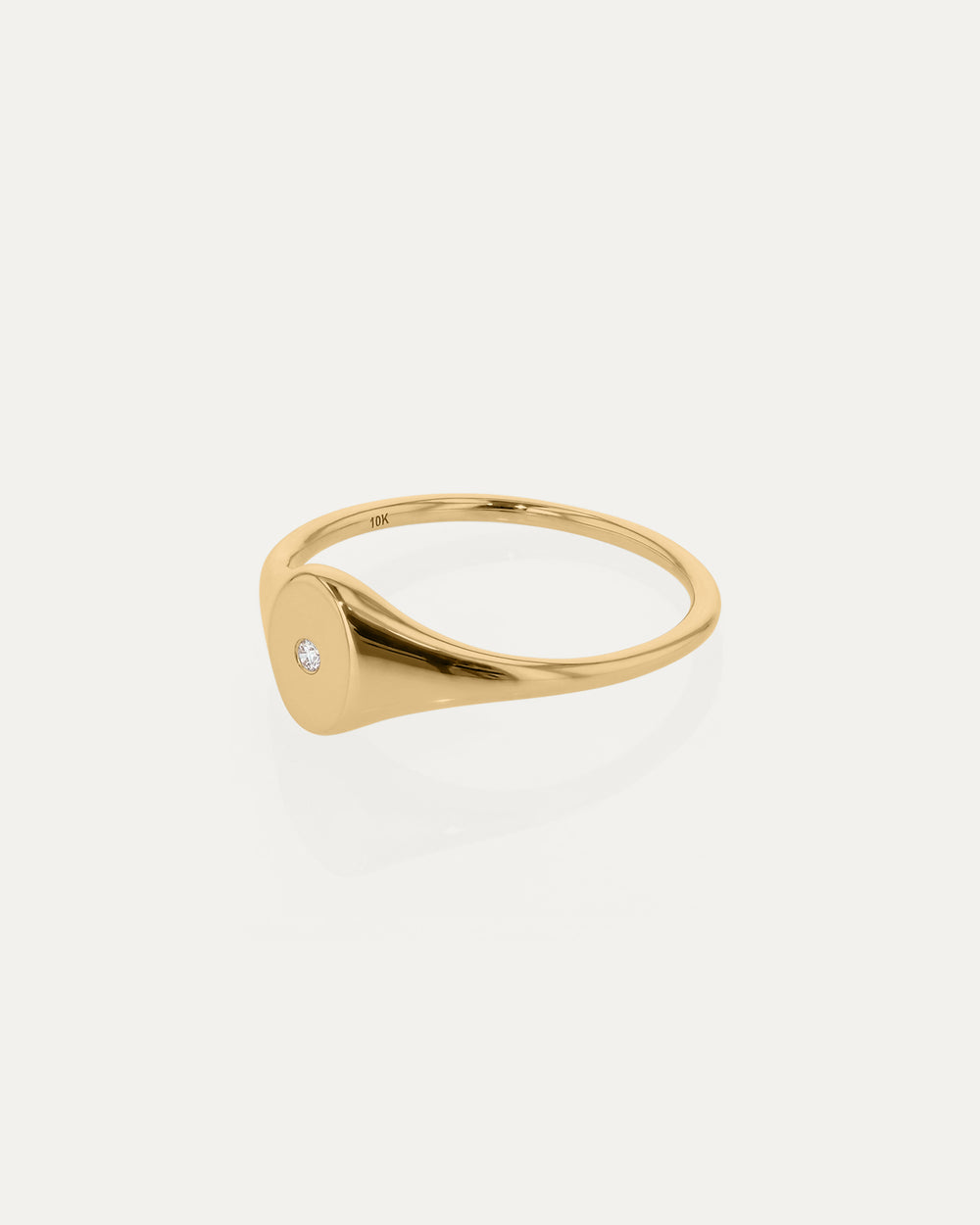 Petite Oval Diamond Signet