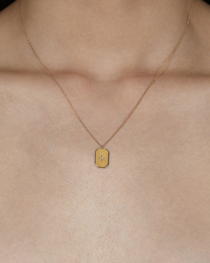 Insignia Diamond Necklace Yellow Gold | Sarah & Sebastian