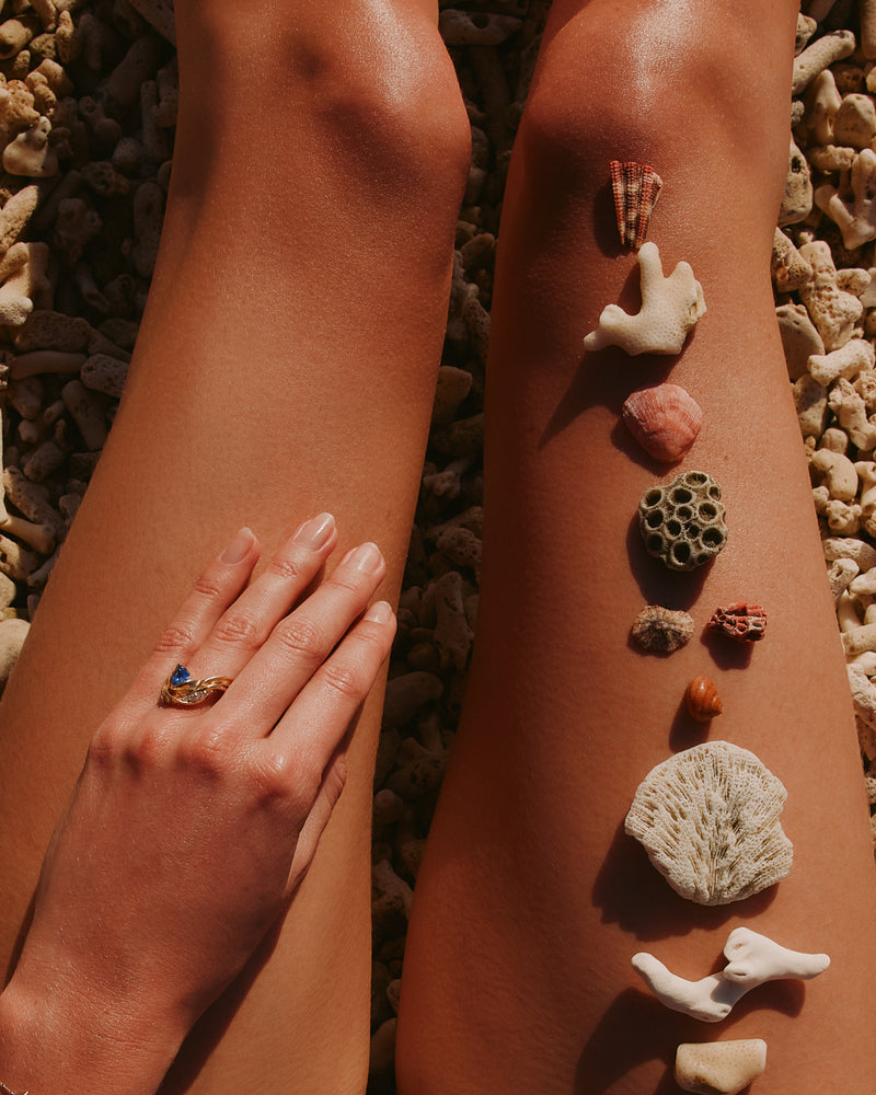 Marine Pear Sapphire Ring I