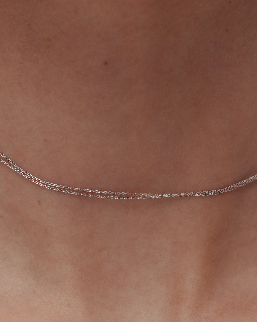 Double Chain Choker | White Gold | Sarah & Sebastian – SARAH