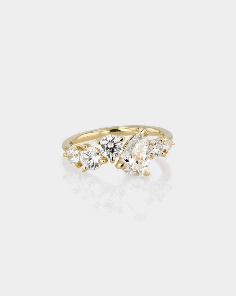 Multi Diamond Pear 0.70ct Engagement Ring