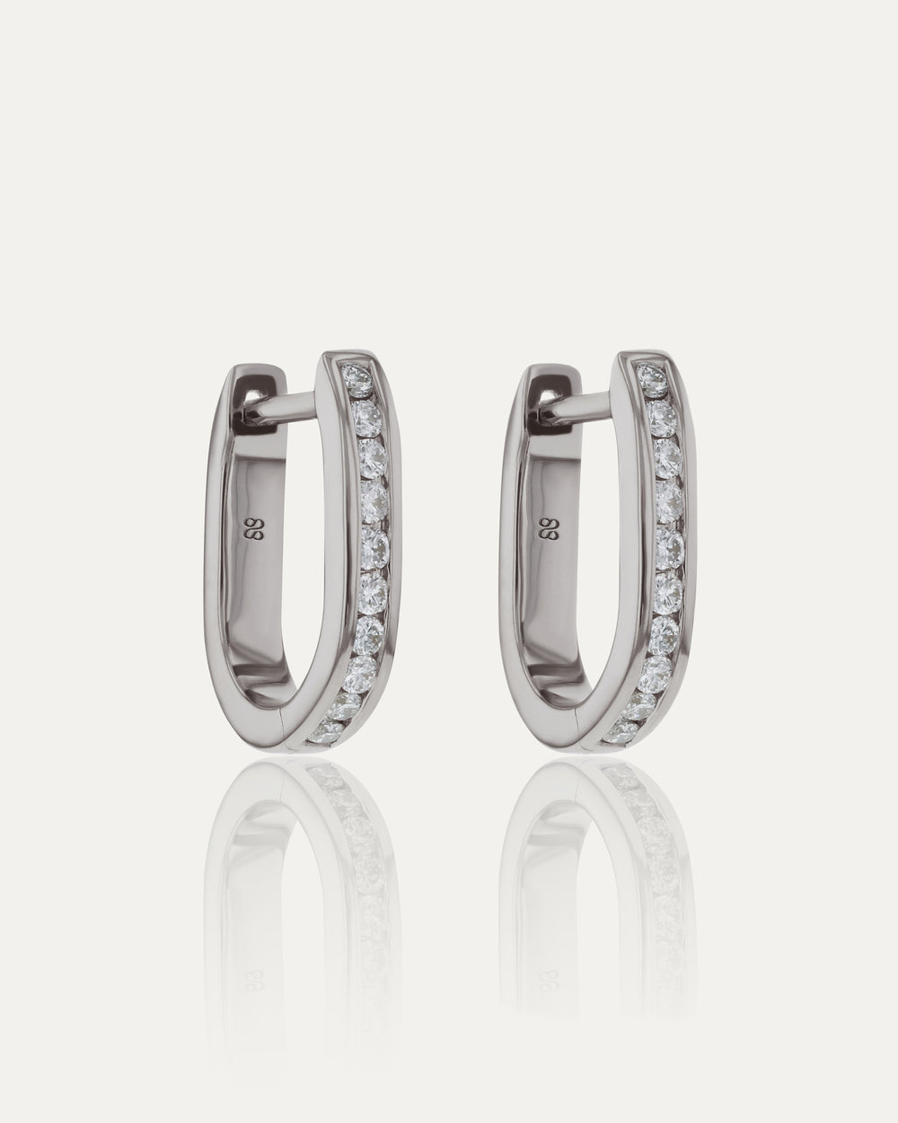 Petite Diamond Channel Hoops