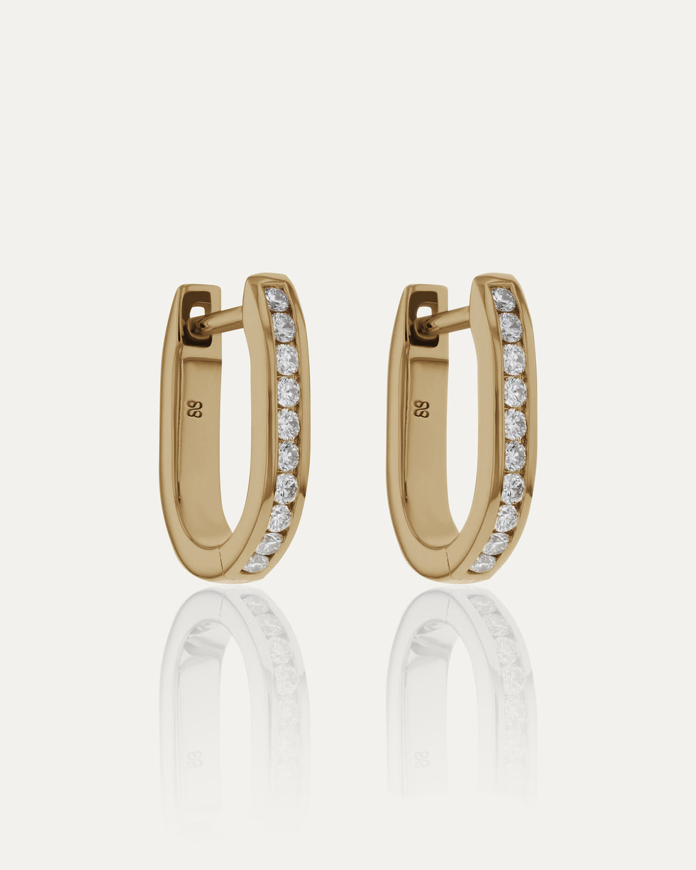Petite Diamond Channel Hoops