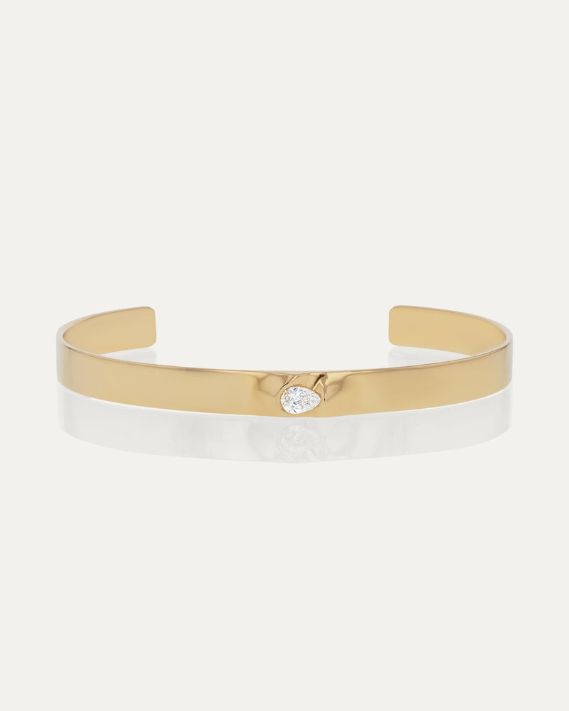 SARAH & SEBASTIAN Rhythm Diamond Cuff in Yellow Gold — front view