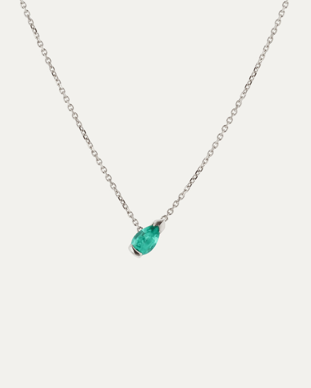 Suspense Pear Emerald Necklace