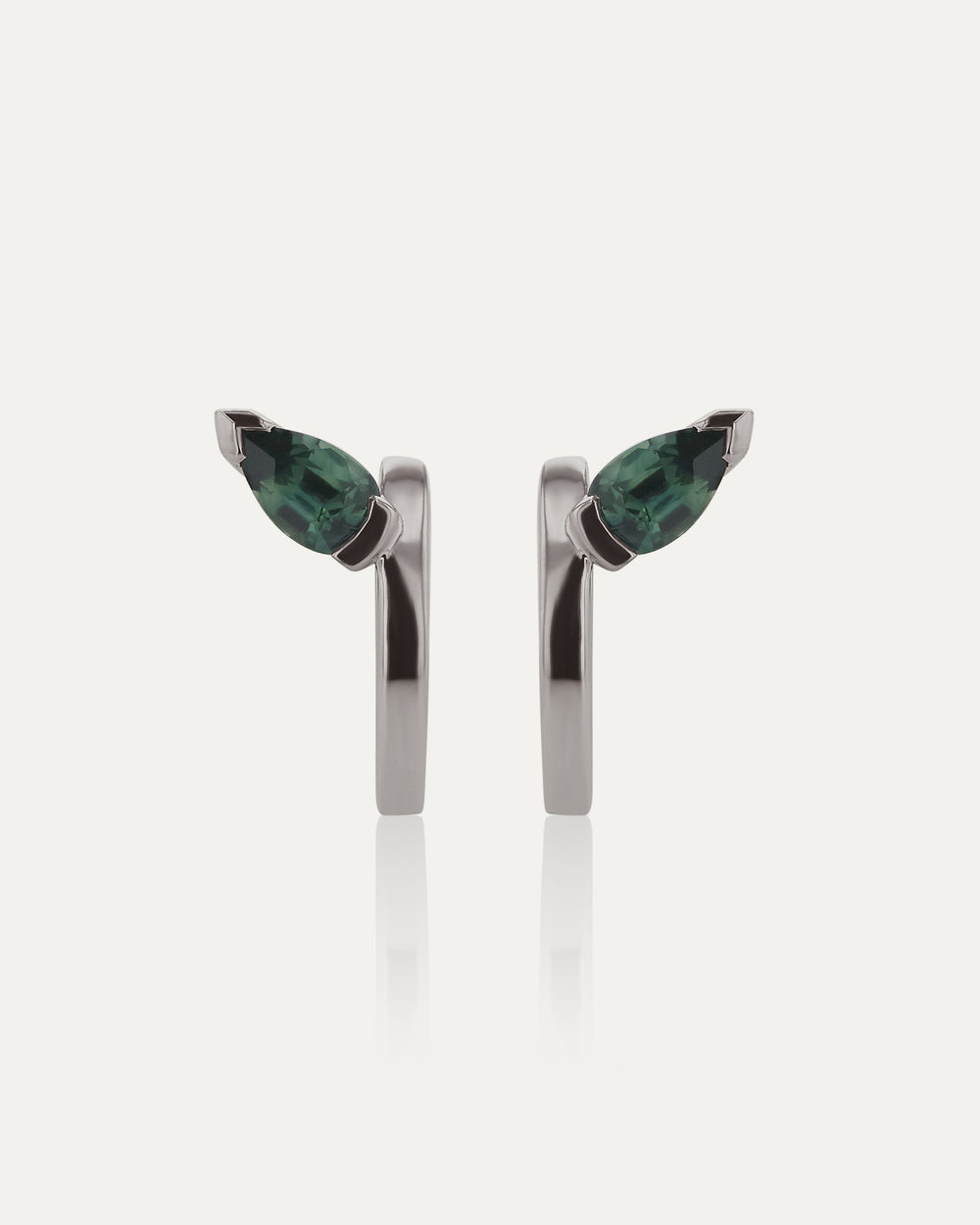 Suspense Pear Sapphire Hoops