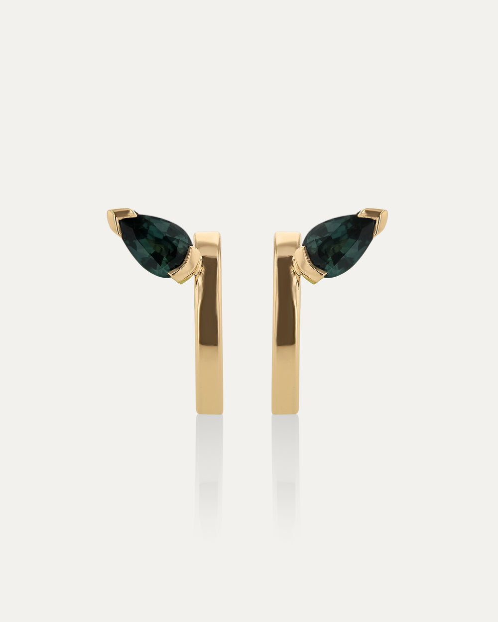 Suspense Pear Sapphire Hoops