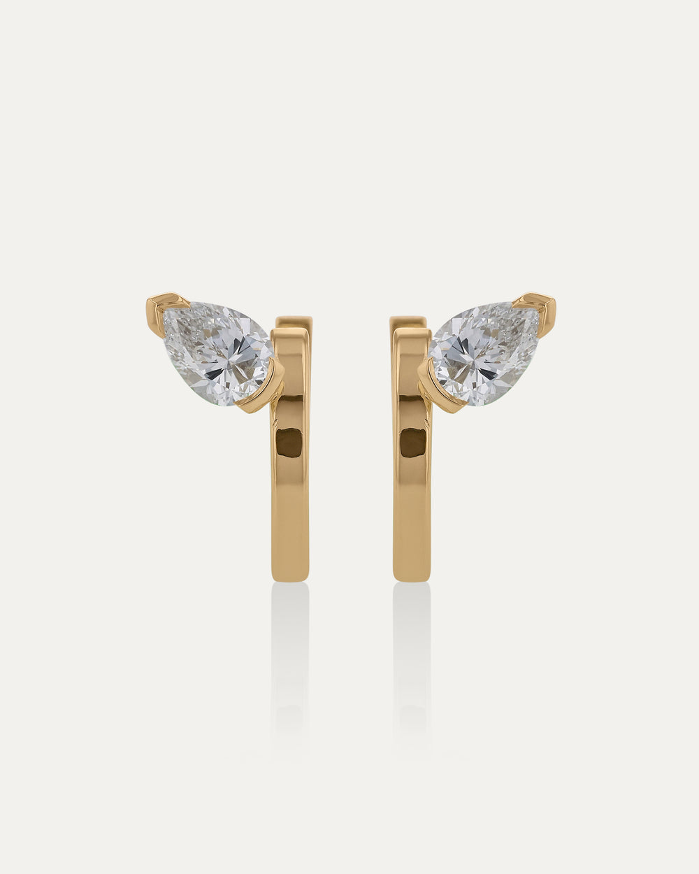 Suspense Pear Diamond Hoops