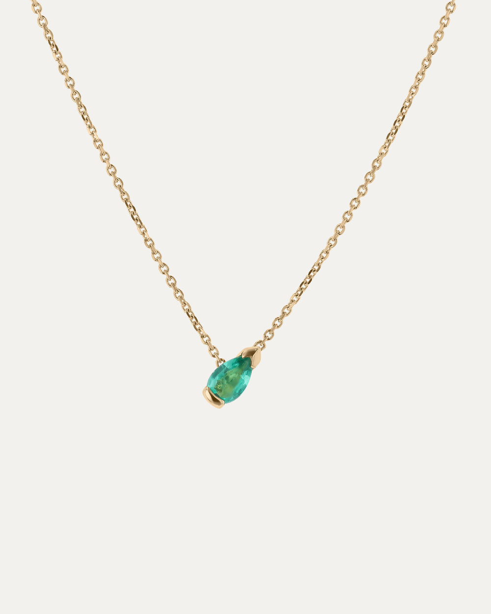 Suspense Pear Emerald Necklace