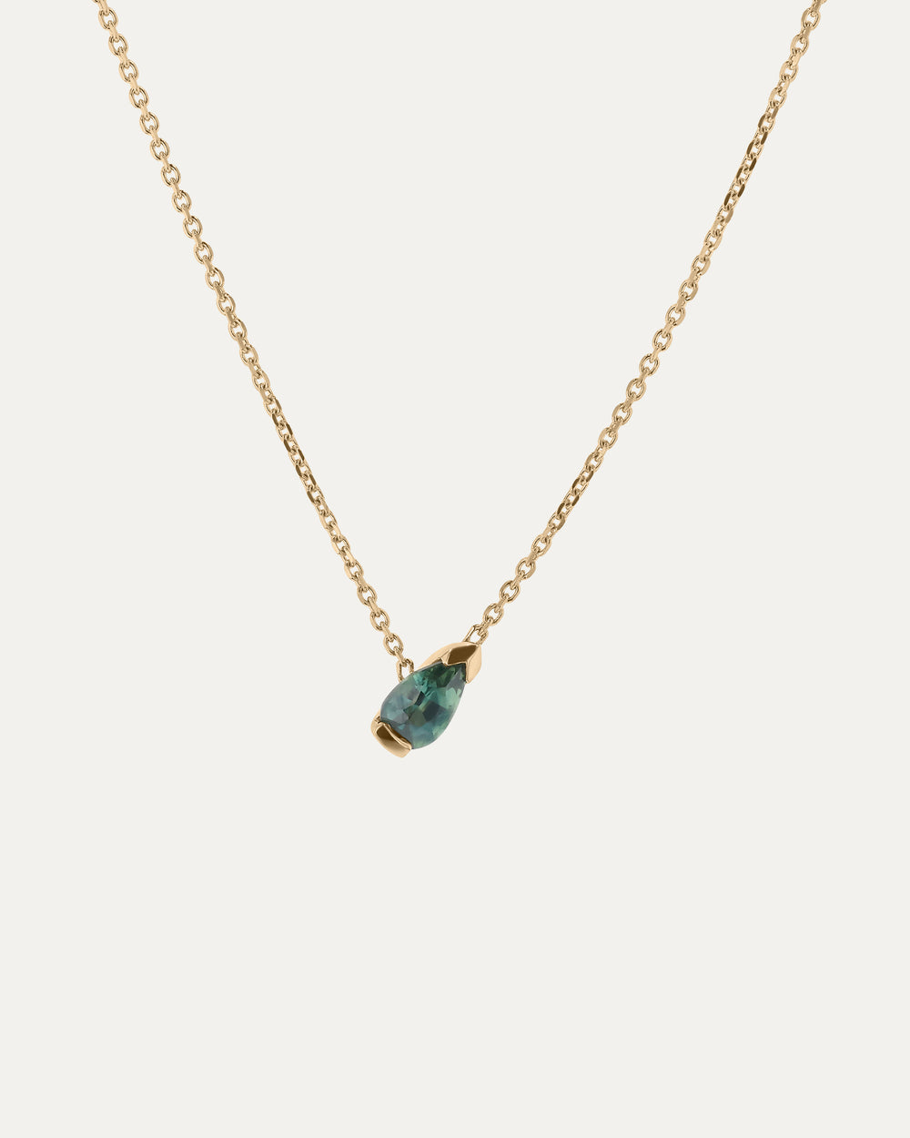 Suspense Pear Sapphire Necklace