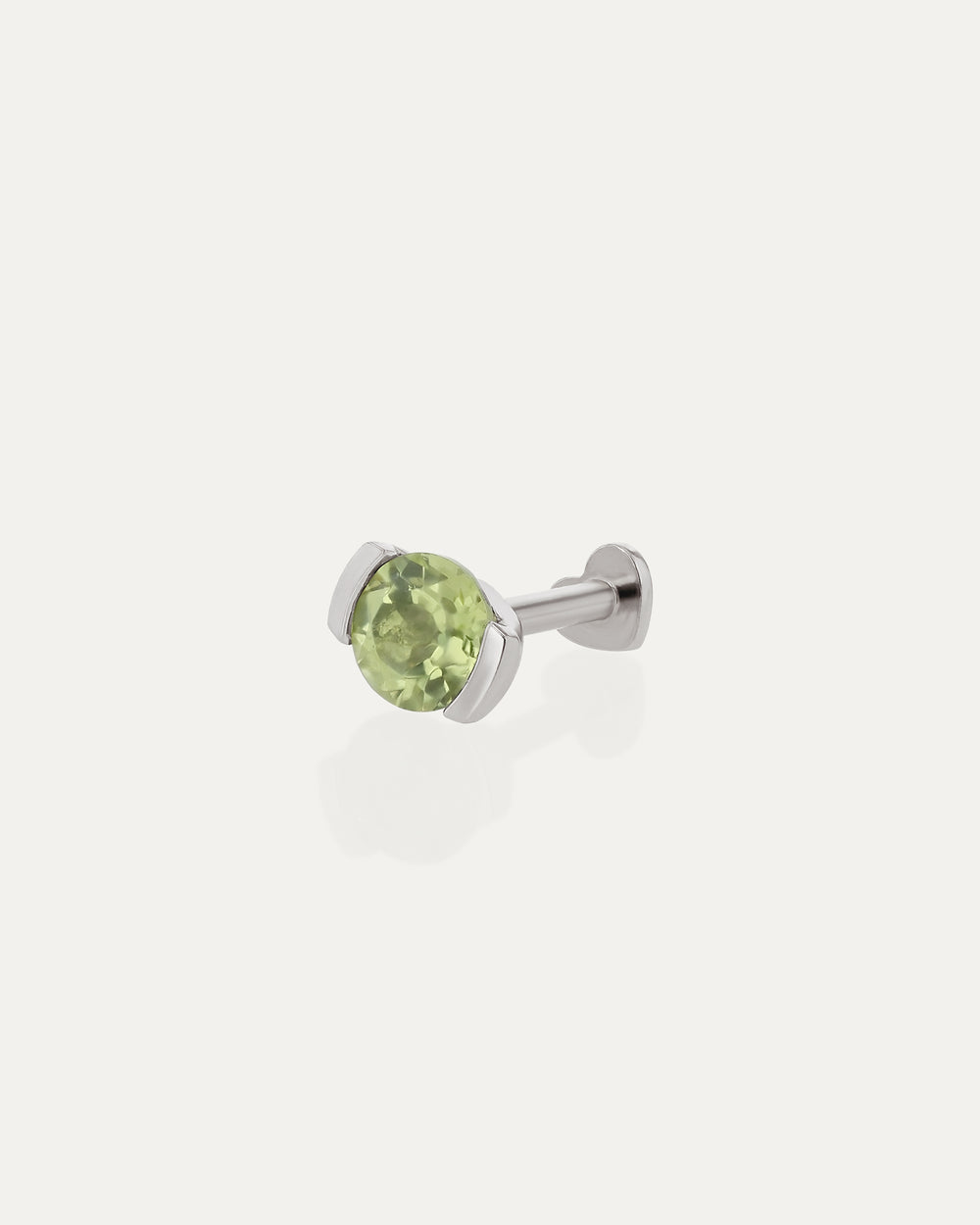 Suspense Round Peridot Cartilage Earring
