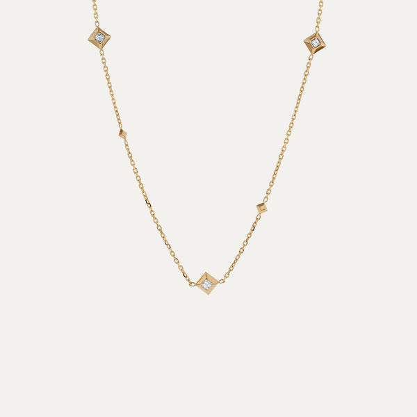 Zenith Station Necklace | Solid 18k Yellow Gold | Sarah