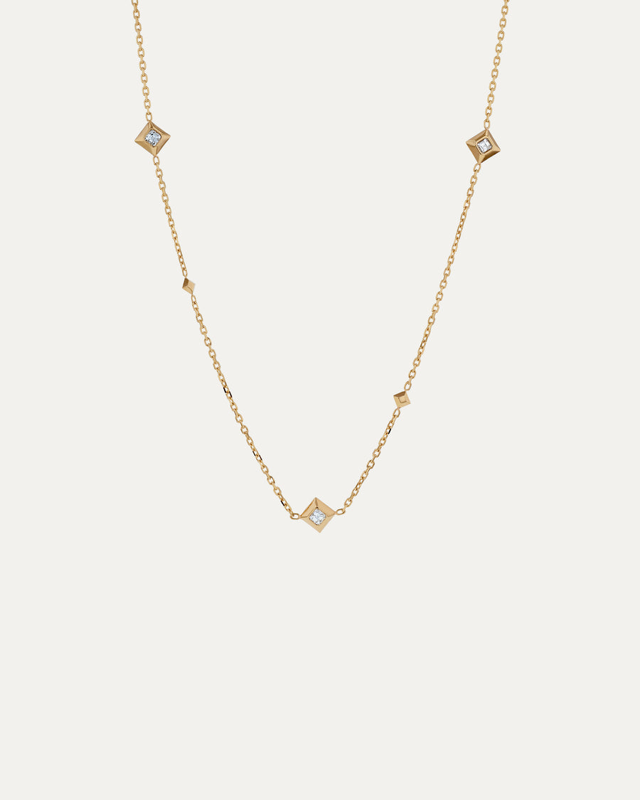 Zenith Station Necklace | Solid 18k Yellow Gold | Sarah