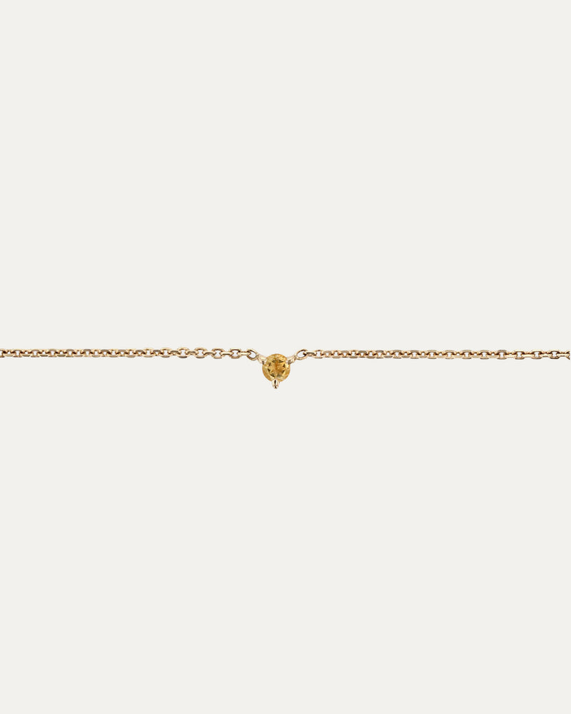 SARAH & SEBASTIAN The Petite Citrine Birthstone Bracelet in Yellow Gold — detail view