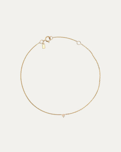 SARAH & SEBASTIAN The Petite Opal Birthstone Bracelet in Yellow Gold — detail view