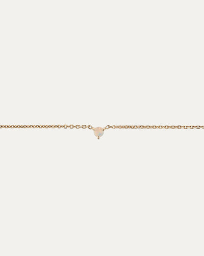SARAH & SEBASTIAN The Petite Opal Birthstone Bracelet in Yellow Gold — detail view
