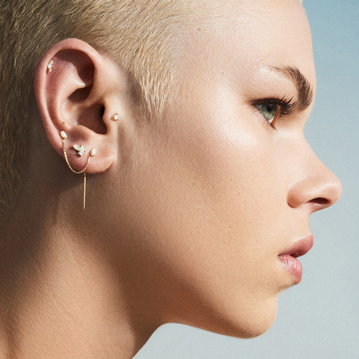 Double Piercing Simplicity Earrings  One Fine Day Jewellery