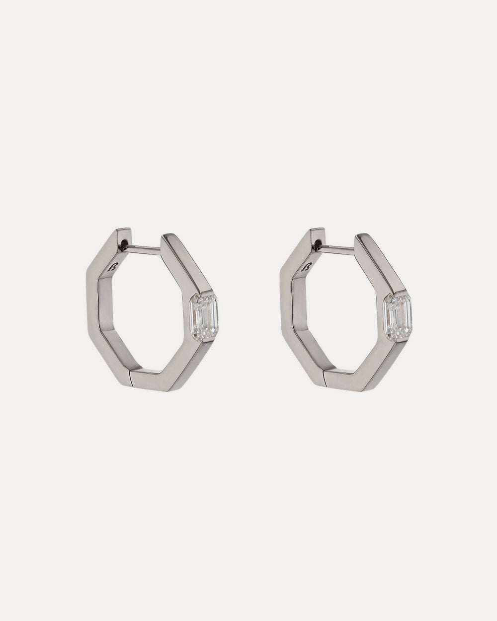 Faceted Emerald Hoops