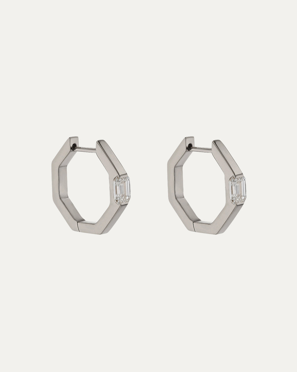 Faceted Emerald Hoops