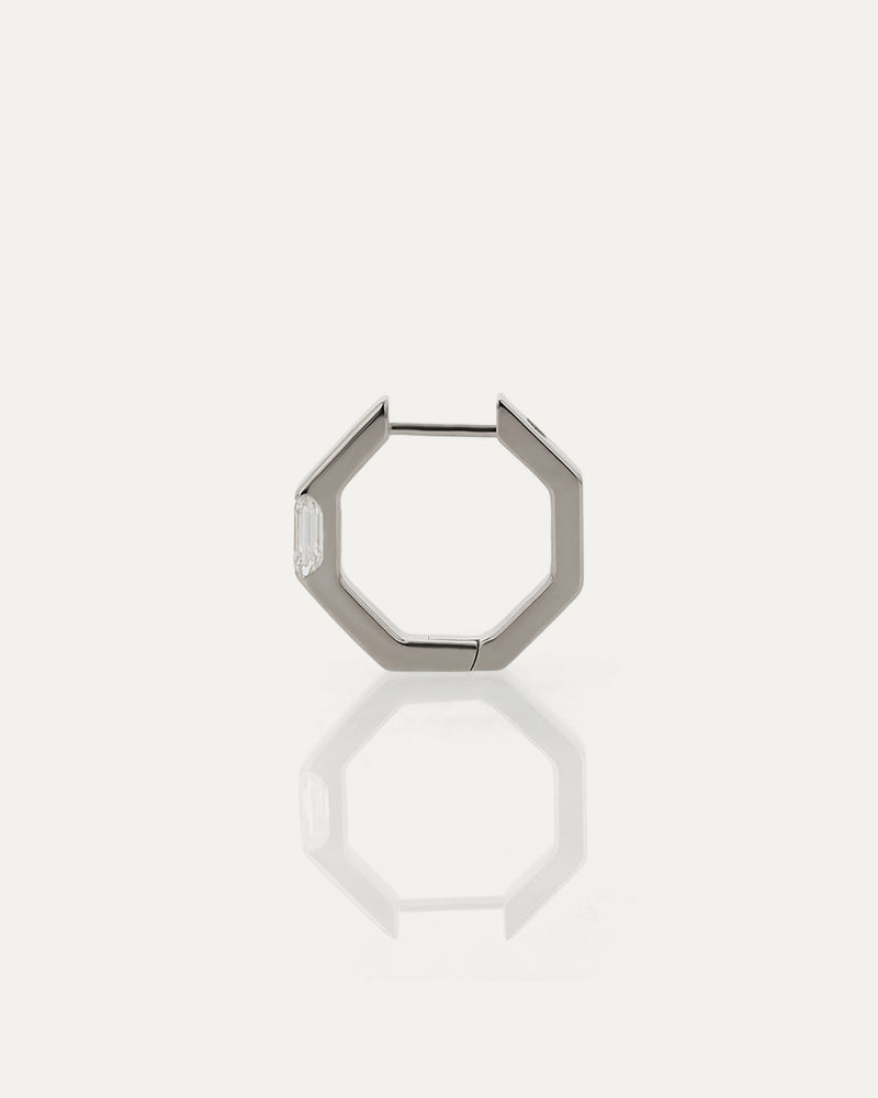 Faceted Emerald Hoops