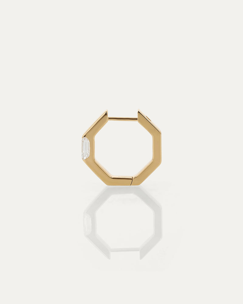 Faceted Emerald Hoops