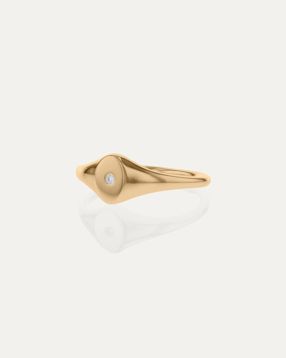Petite Oval Diamond Signet