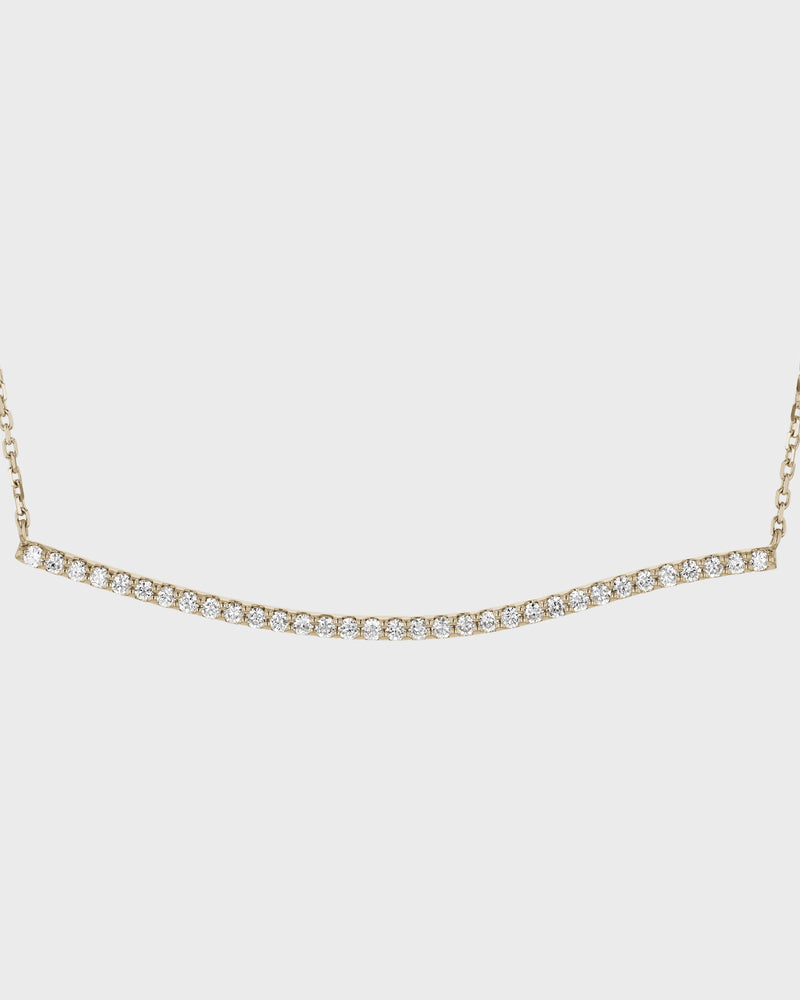 Medium White Diamond Curve Necklace – Loren Celedonia