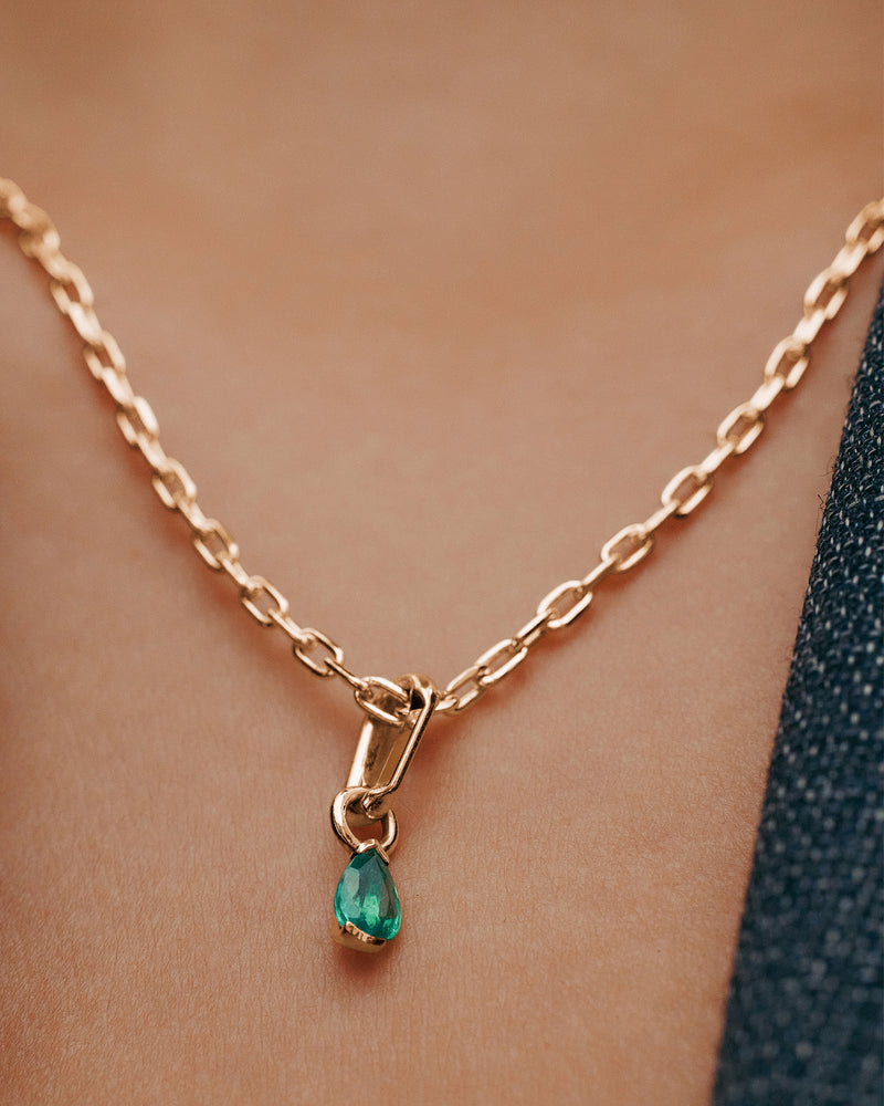 Petite Emerald Carabiner Charm