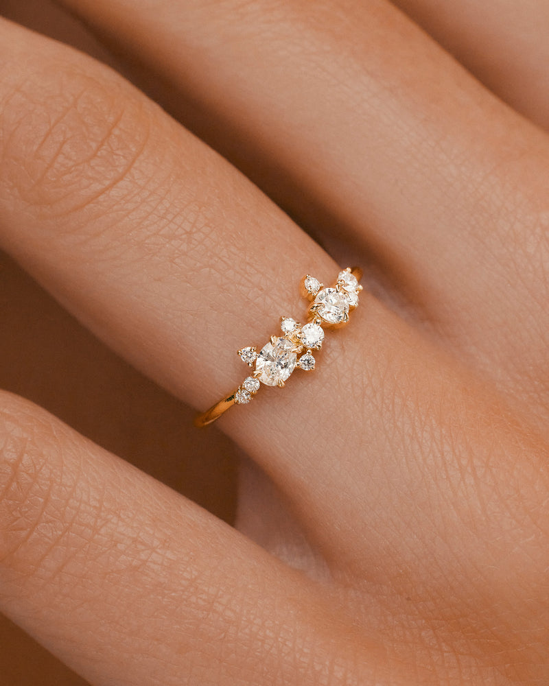 Diamond Verdigris Cluster Ring