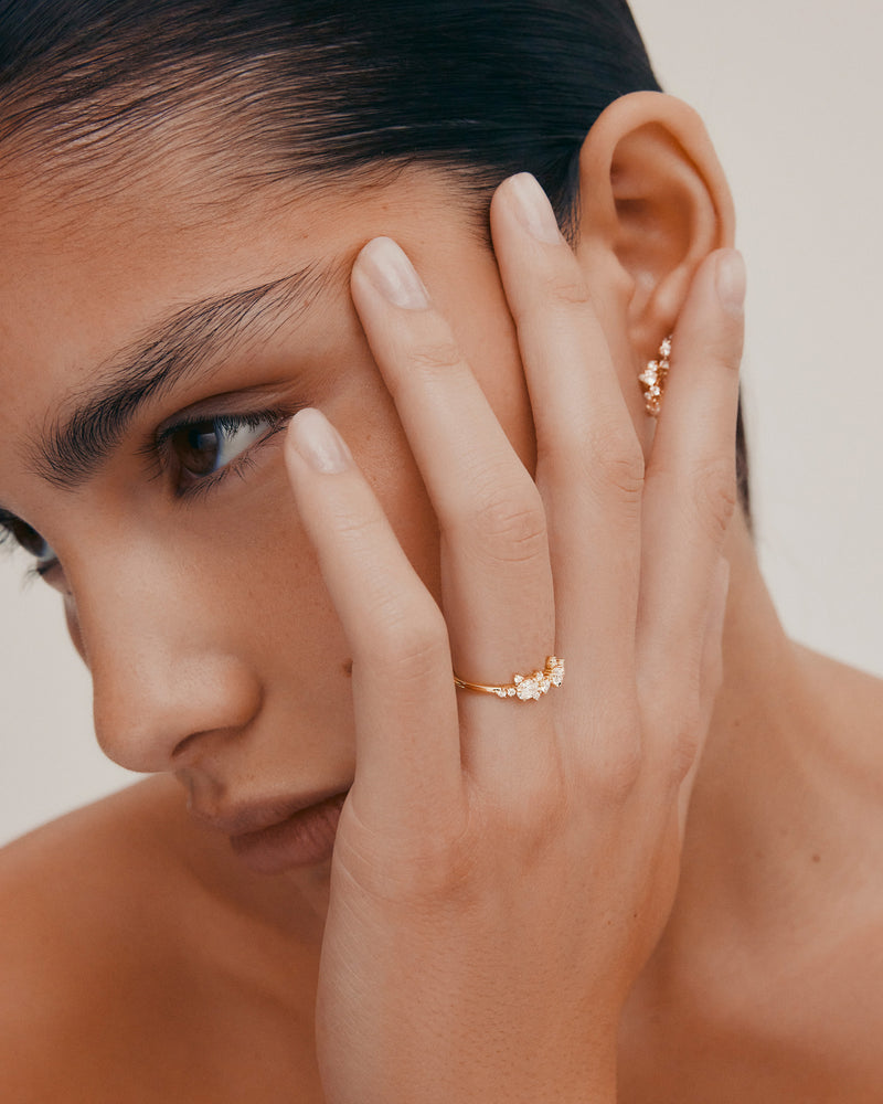 Diamond Verdigris Cluster Ring