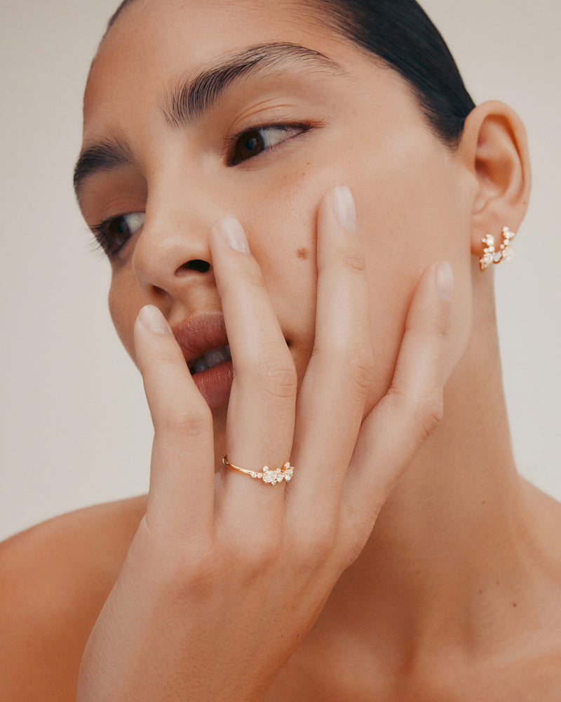 Diamond Verdigris Cluster Ring