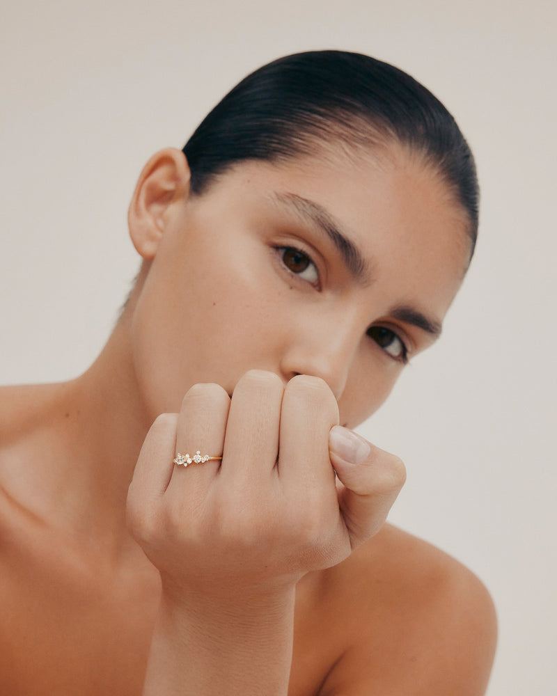 Diamond Verdigris Cluster Ring