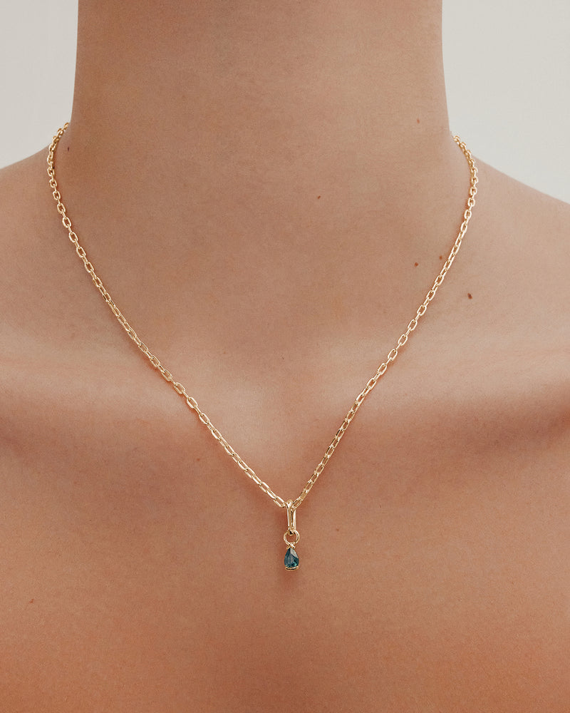 Petite Teal Sapphire Carabiner Charm