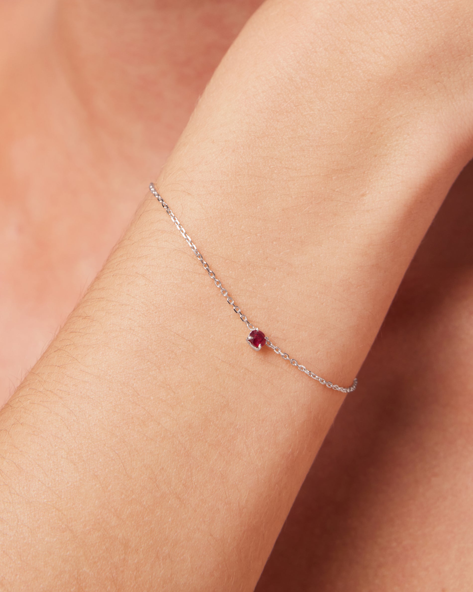 July Ruby Birthstone Bracelet Silver – Perfect Gift – SARAH & SEBASTIAN