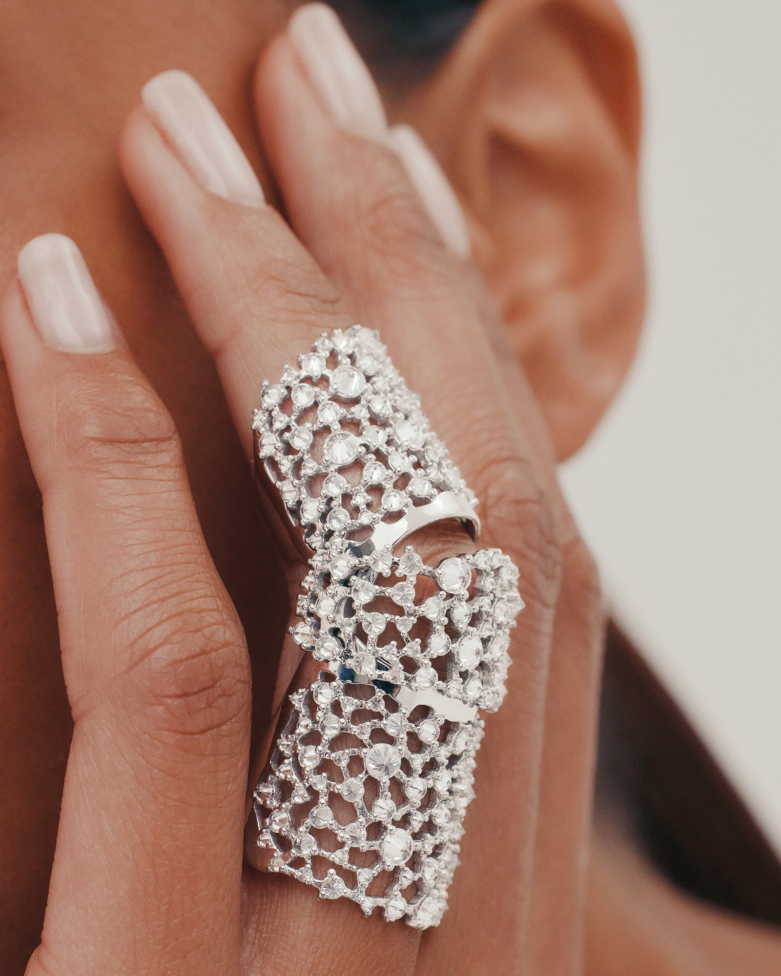 Urchin Lace Armour Ring | White Gold | Sarah & Sebastian – SARAH