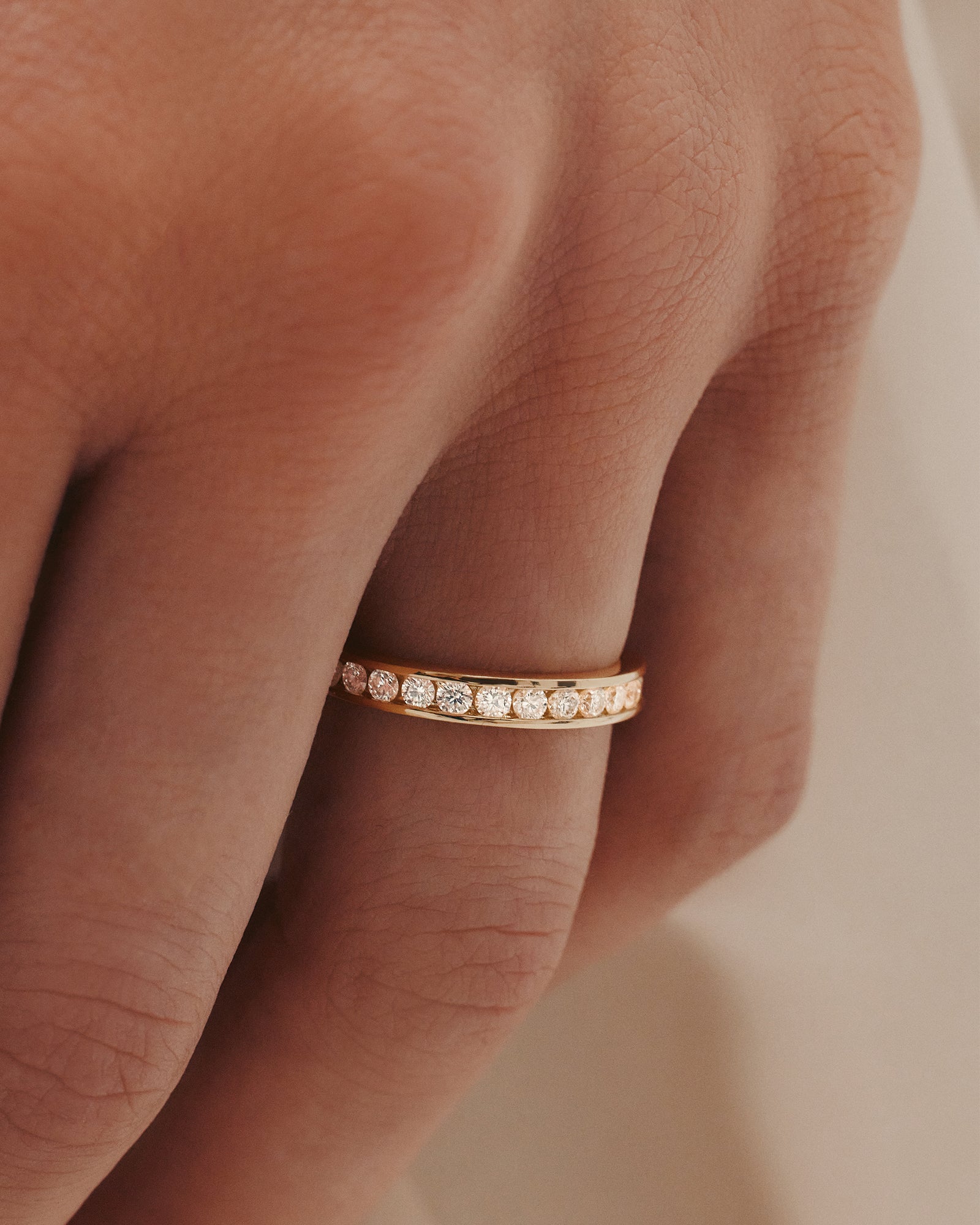 Diamond Channel Ring Yellow Gold Sarah Sebastian – SARAH