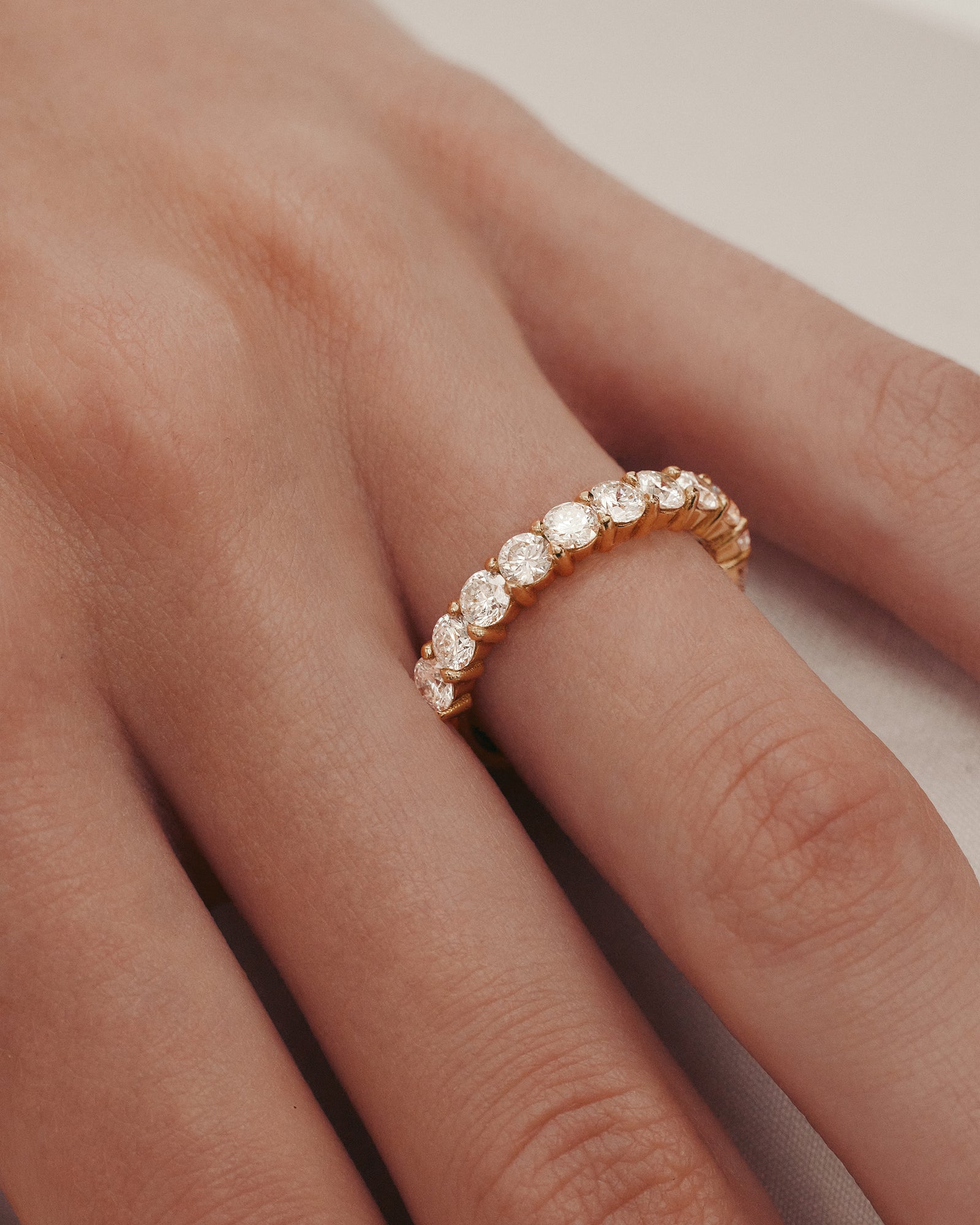 Eternity Diamond III Ring Yellow Gold Sarah Sebastian